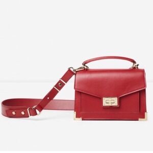 NWT The Kooples Emily Nano Mini‎ Red Leather Top Handle Crossbody Bag
